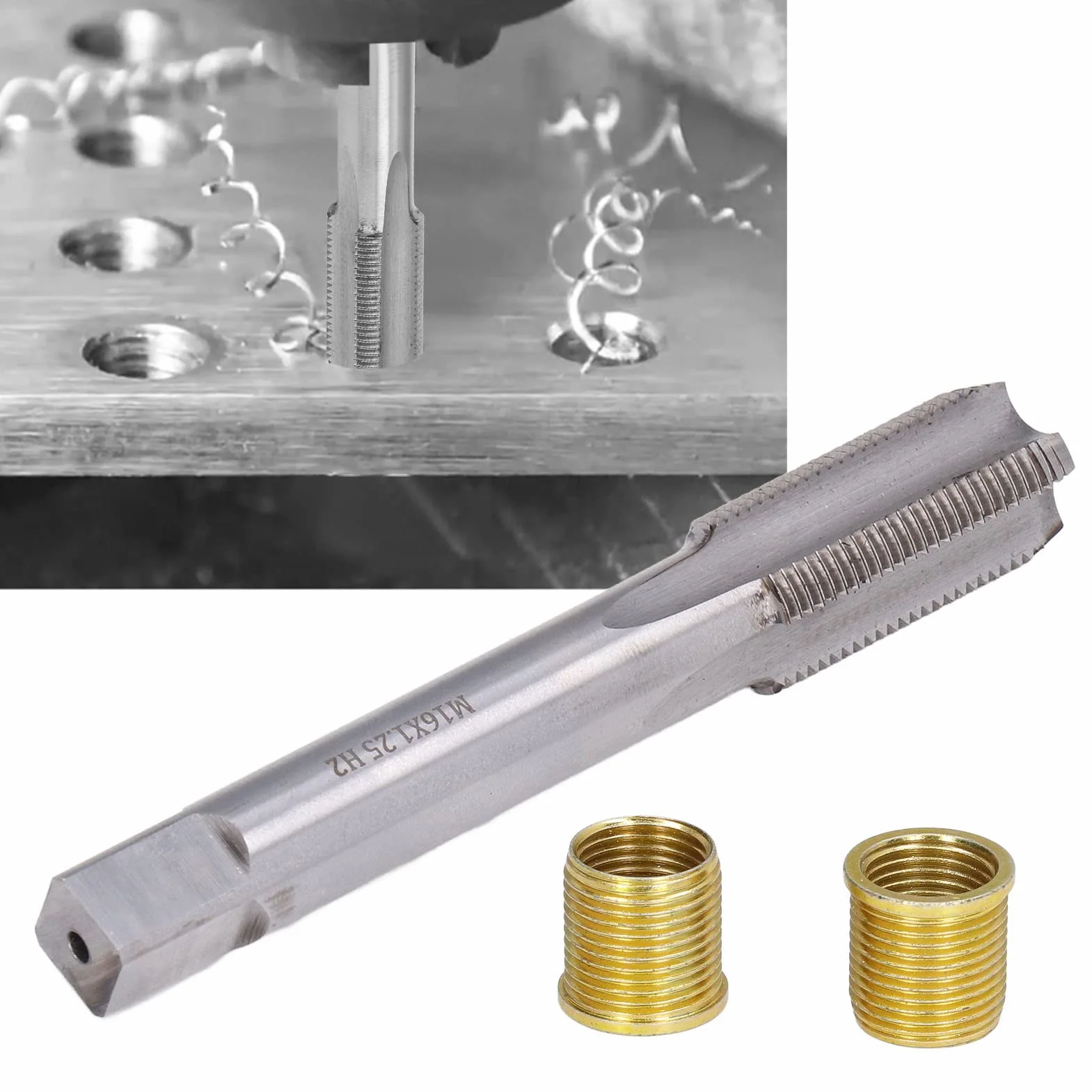 Shanrya Inserti filettati maschio M14 x 1,25 HSS per candele 14 mm