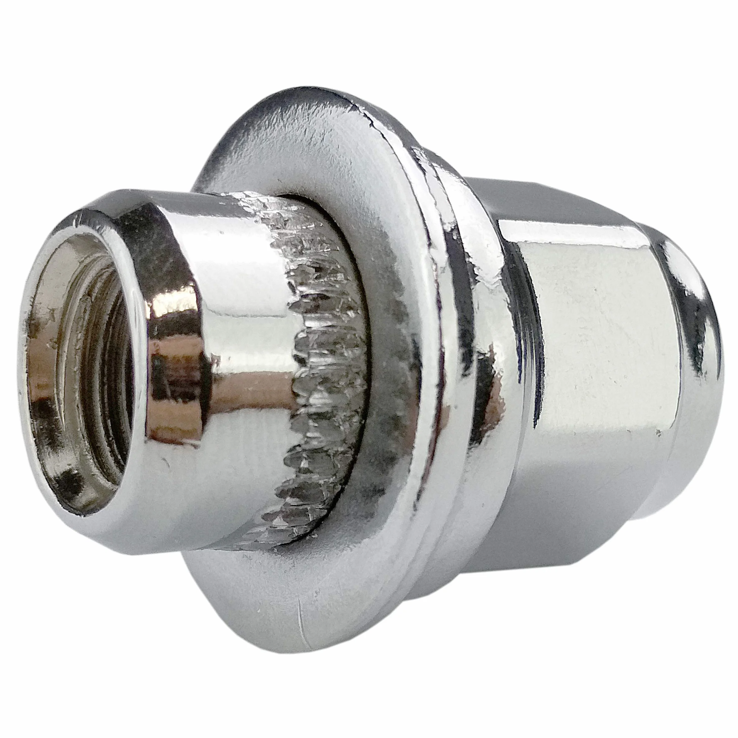 Dado per ruota M12x1,25 chiuso cromato con supporto piatto mobile 21mm Nissan