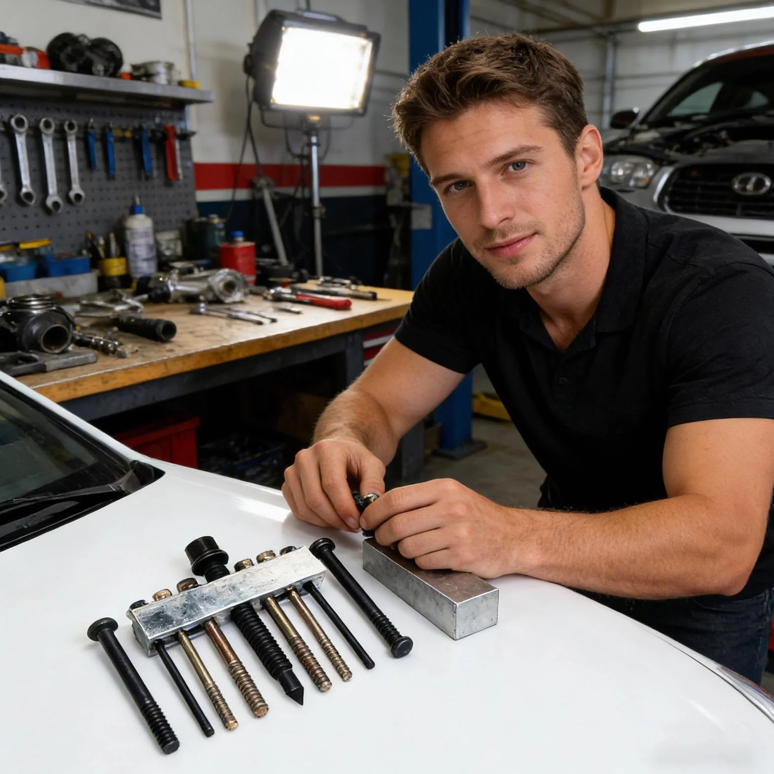 Attrezzo per Sfilare Pulegge Regolabile Resistente Kit Sterzo Freni Autocarro SUV Berlina