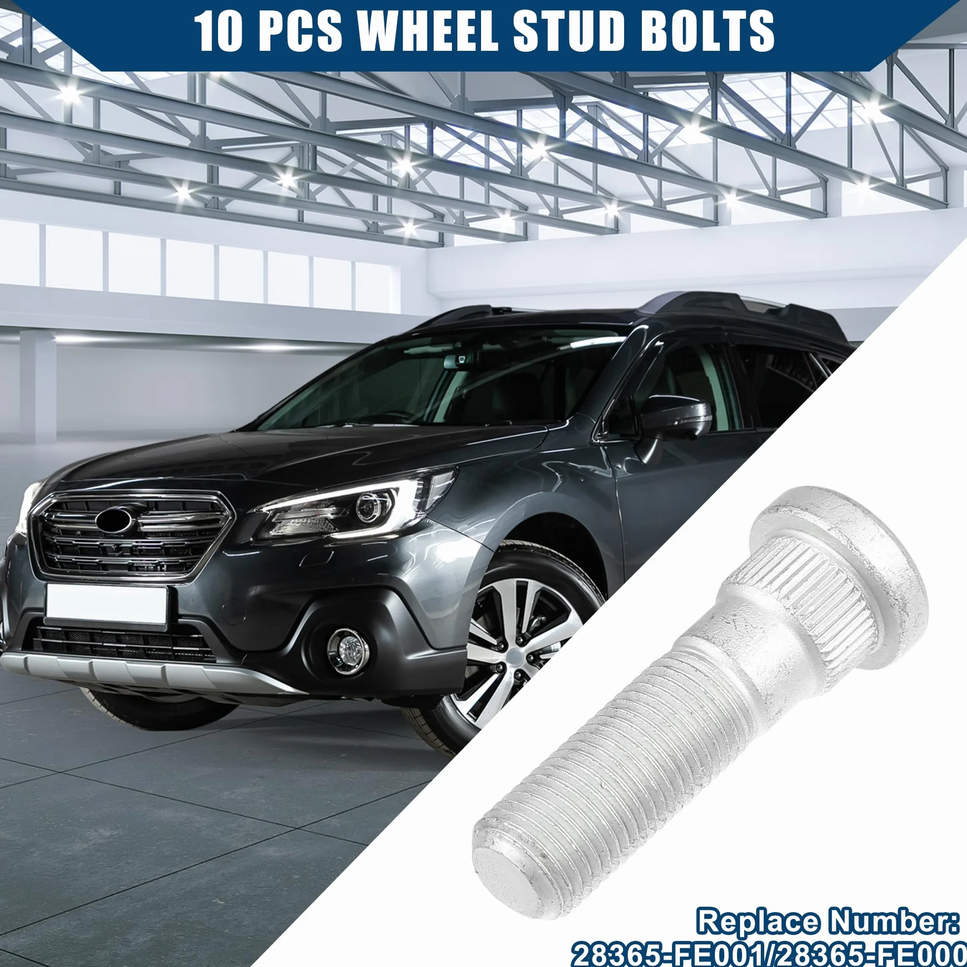 A ABSOPRO No.28365FE001 Bulloni per perno ruota M12-1.25 per Subaru e per Toyota, confezione da 10 pezzi
