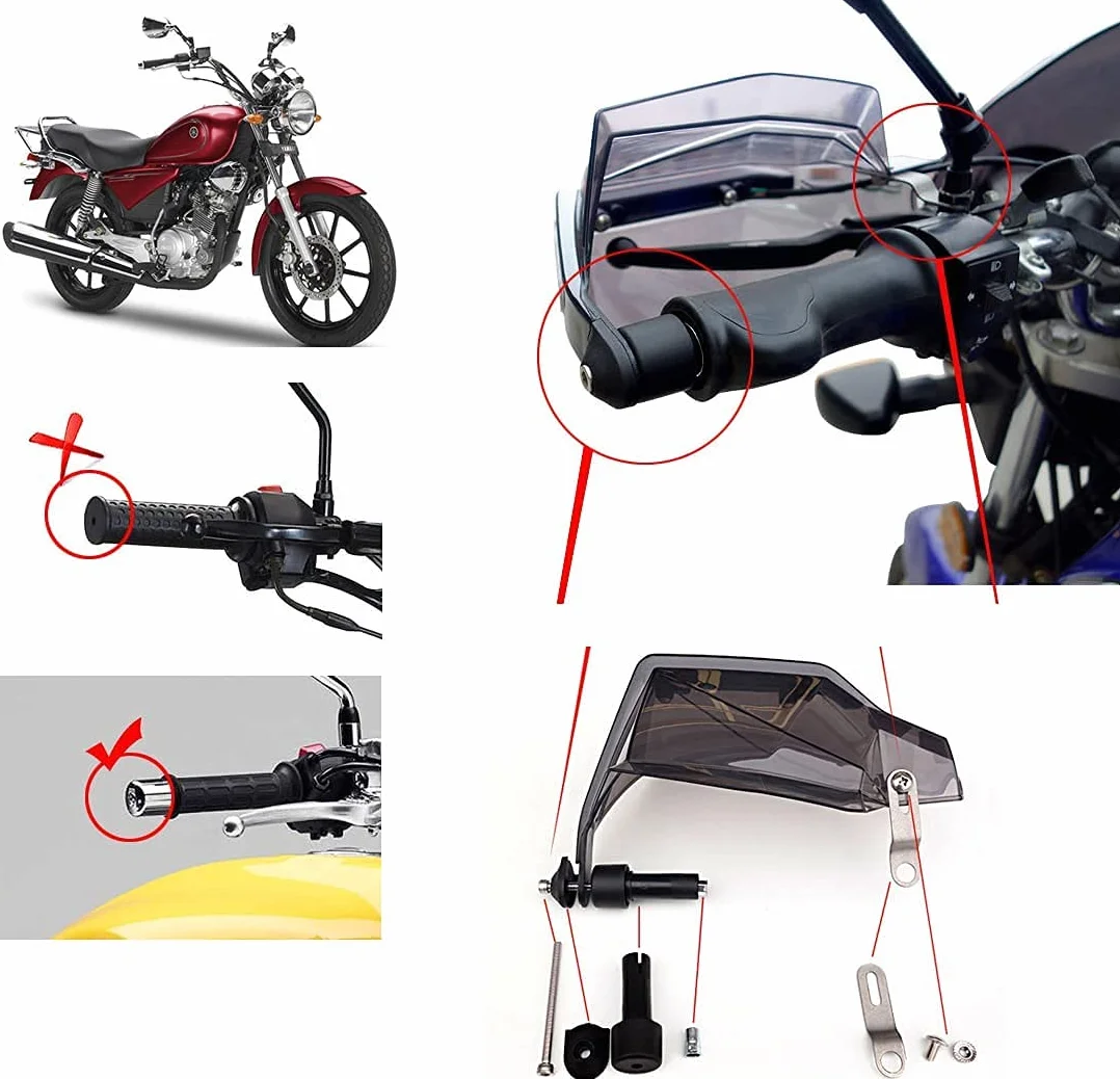 Protezione per maniglia manubrio motocicletta Scooter antivento Nero Modello A