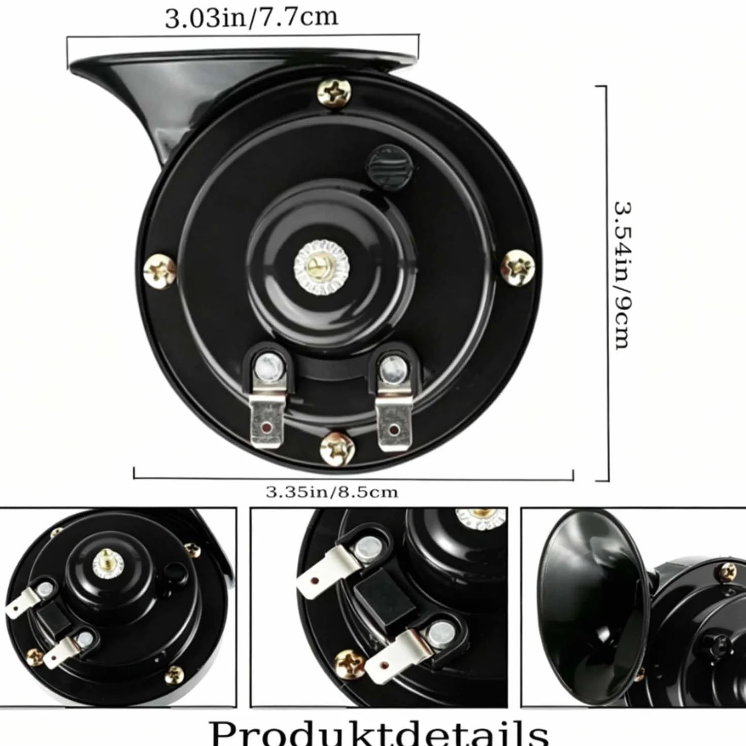 2 trombe a chiocciola da 300 dB, elettriche a chiocciola da 12 V, trombe super potenti, impermeabili, universali per auto, camion, moto, barche, nere