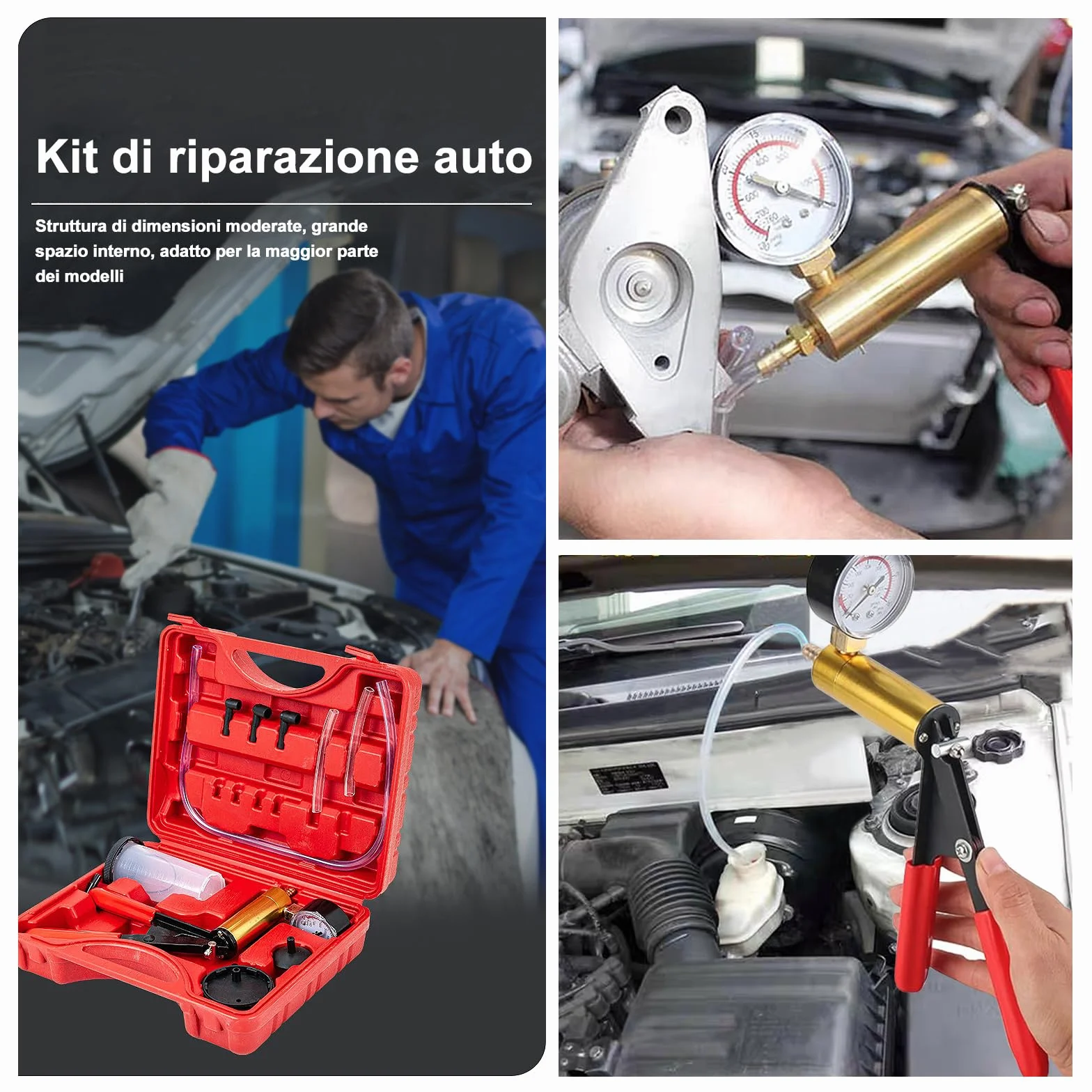 Freni Auto Kit Spurgo Liquido Freni Pompa Manuale Svuotare