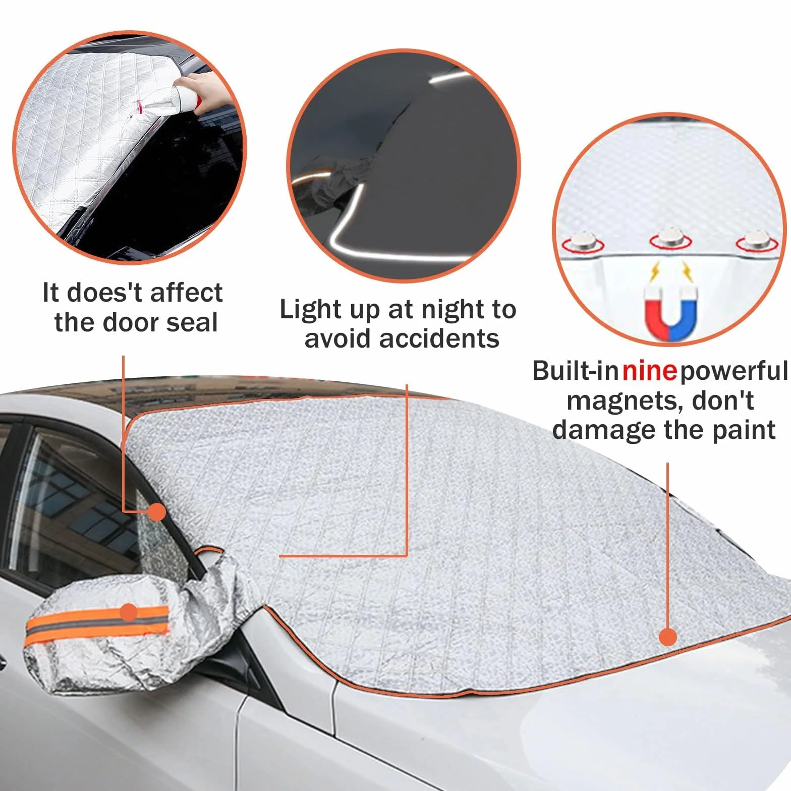 Parabrezza Auto Anti UV Copri Parasole Magnetico Adatto Maggior Parte Veicoli