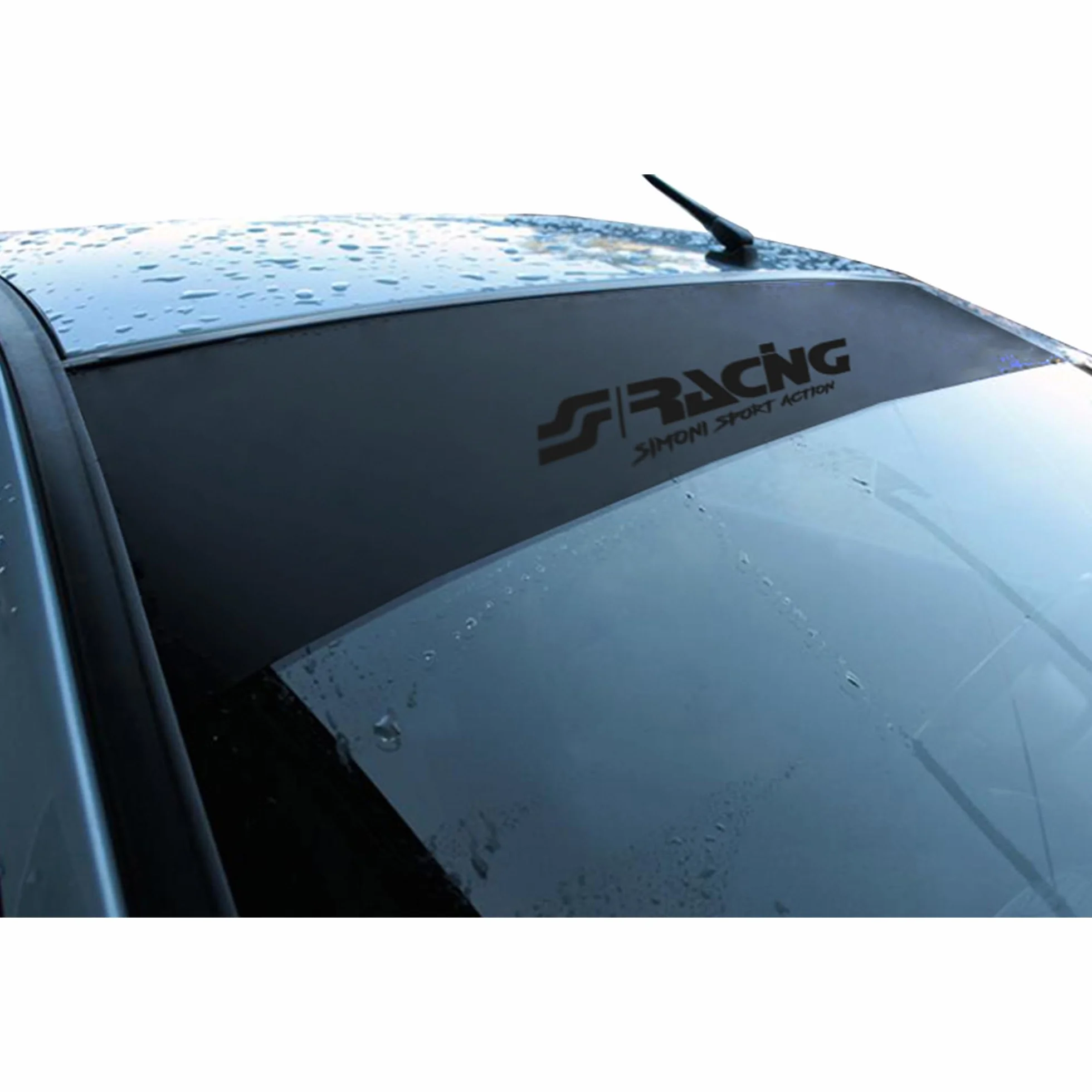 Simoni Racing FPN1 Fascia Parasole Adesiva 150x24 cm Nera Opaca PVC Universale per Auto