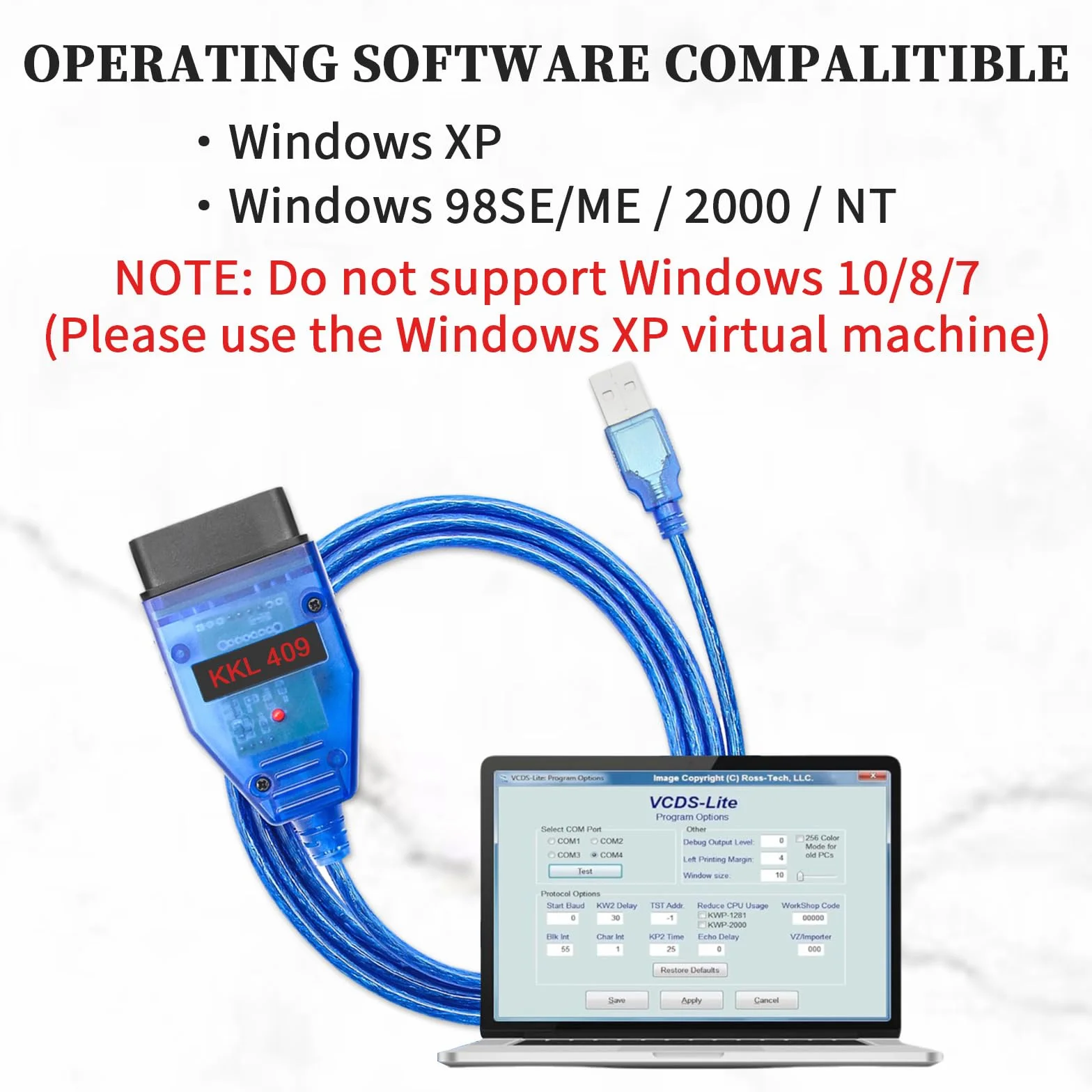 Cavo USB OBD2 FTDI FT232RL per VW Audi Seat Skoda 1996+ ECU Scan Tool