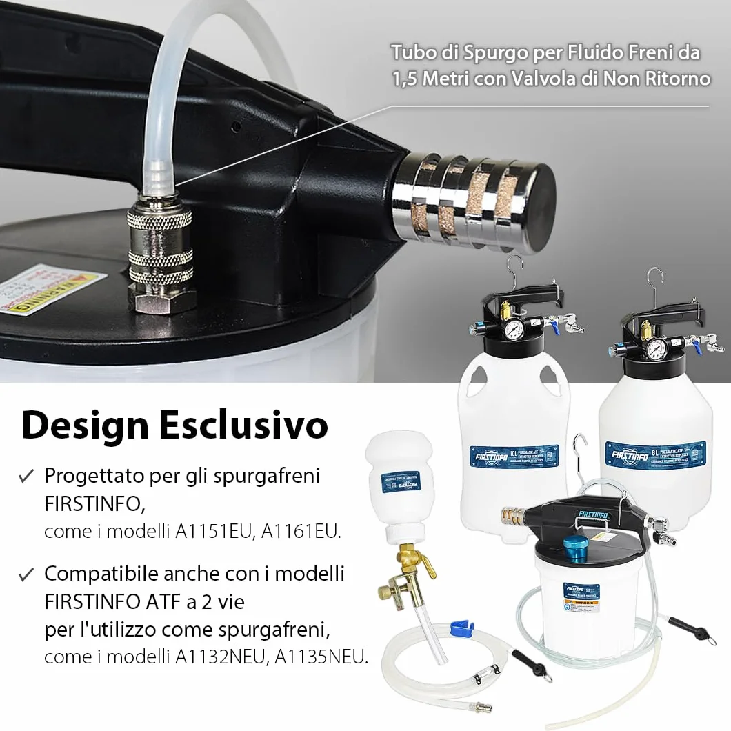 FIRSTINFO A1151G Tubo Spurgo Freni 1,5M Valvola Non Ritorno
