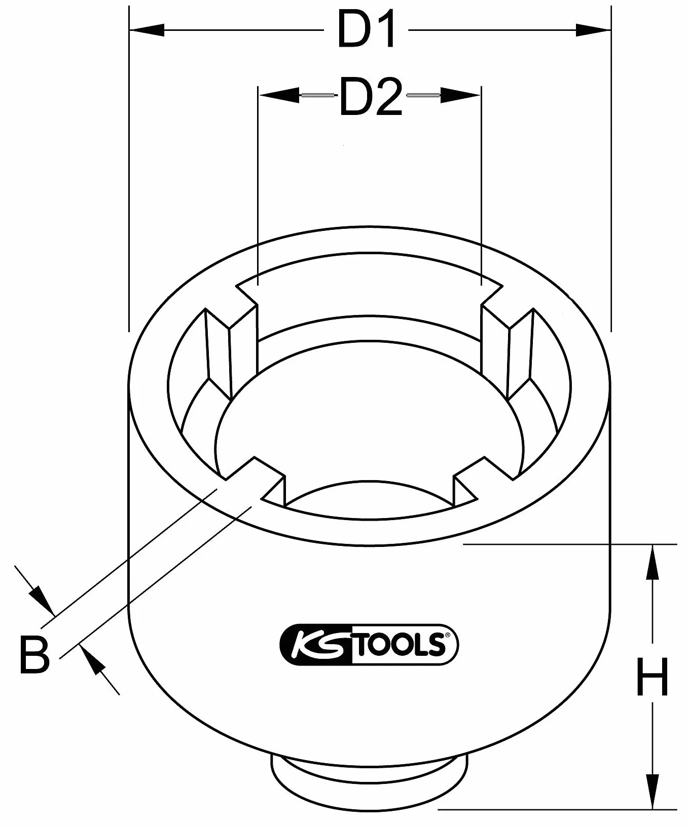 KS Tools 450.5024 Ghiere Km Denti Interni