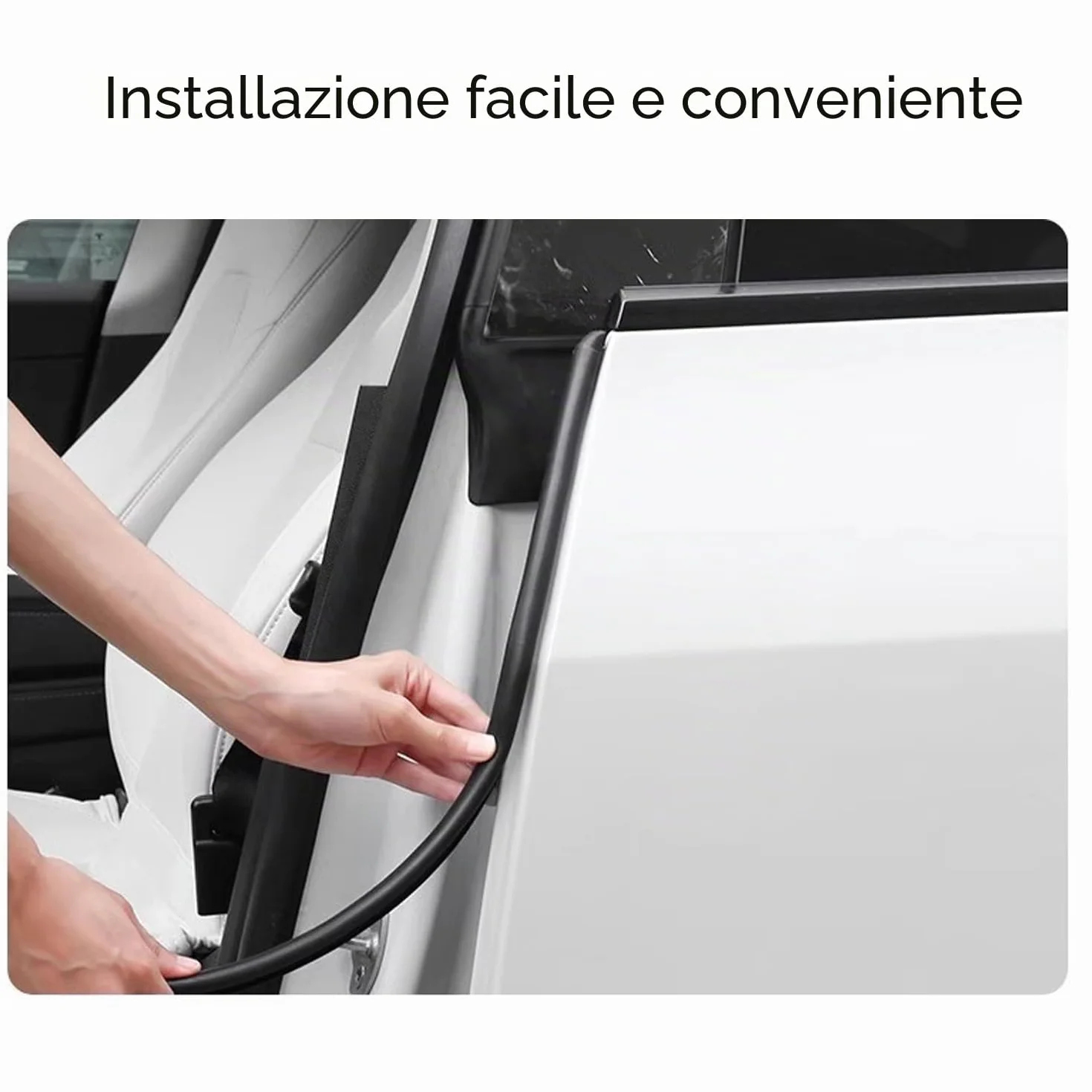 Kit Guarnizioni per Porte per Tesla Model 3 2016-2023, Striscia di Gomma Insonorizzante per porte e finestre per auto, Striscia di Tenuta in Gomma per Cavi Meteorologici per Model 3