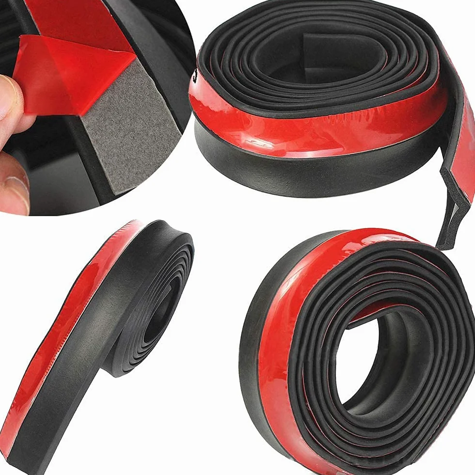 Spoiler Anteriore Universale Rubber Bumper Lip Gomma Paraurti Autoadesivo 2.5M