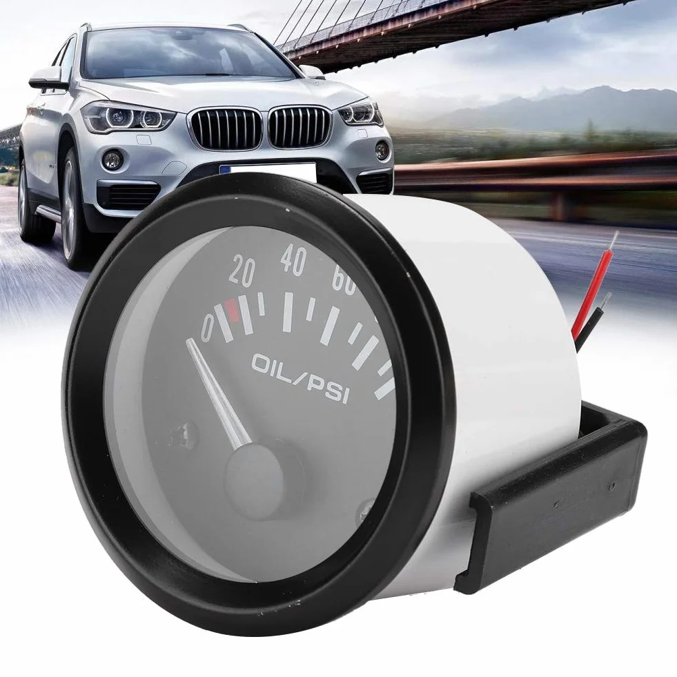 Manometro dell'Olio Elettromagnetico 52mm 12v Kit di Misurazione a Pressione