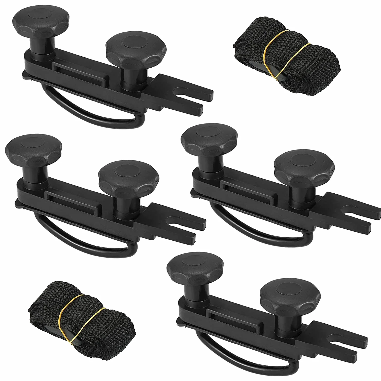 Kit di montaggio universale per box da tetto, 4 pezzi, morsetti a U per auto, furgoni, staffa a U in acciaio inox con 8 dadi di bloccaggio, larghezza interna 85 mm