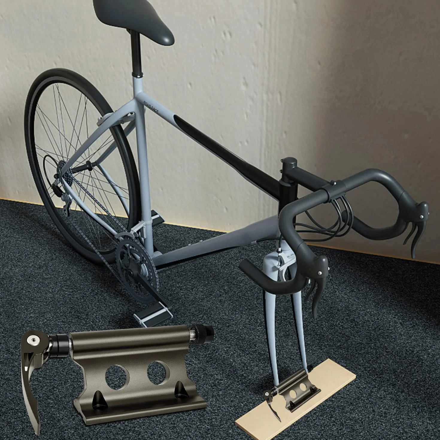 Portabici da automobile in lega di alluminio supporto a sgancio rapido forcella anteriore Nero